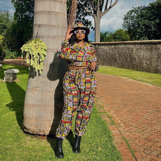 Cargo Pants & Belted Crop Jacket