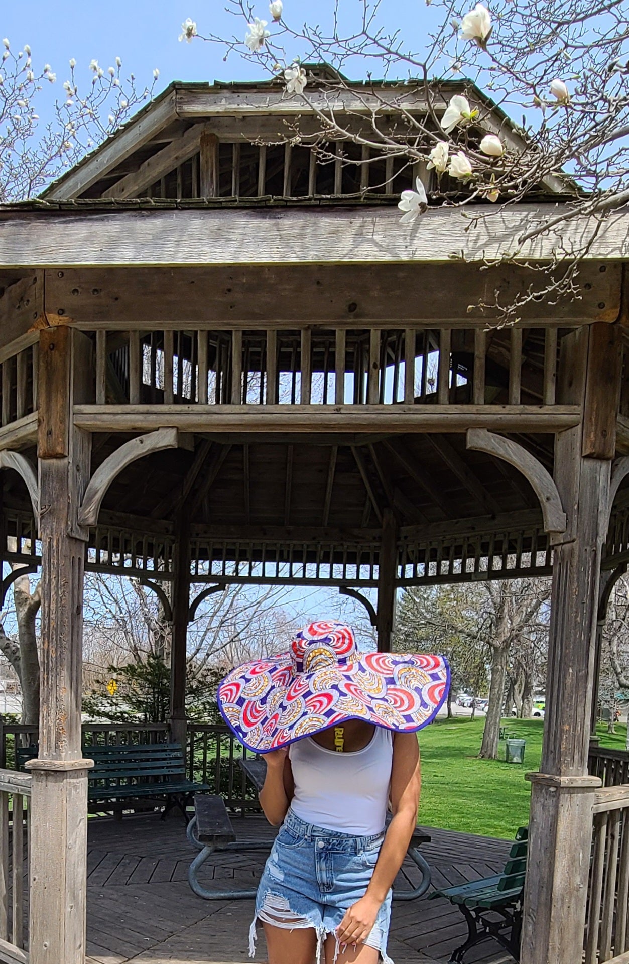Blue & Red Large Floppy Hat