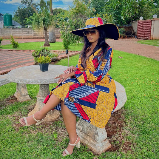 Yellow & Red Dress Jacket with Matching Floppy Hat