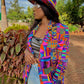 Hot Pink Print Blazer with Matching Fedora Hat