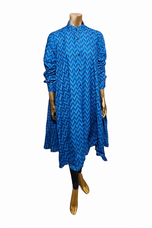 Blue Fit and Flare Dress