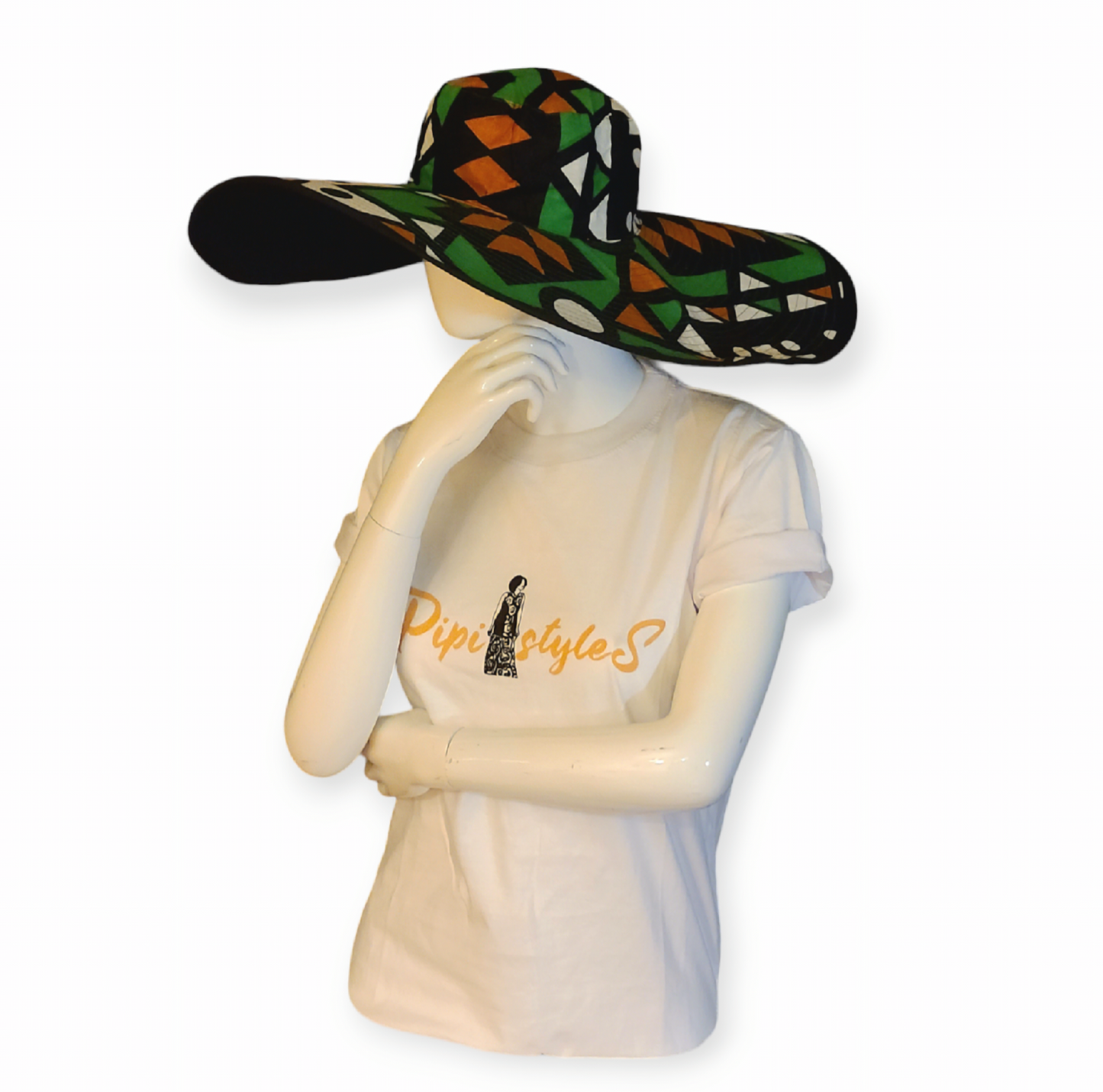 Green Print Floppy Hats